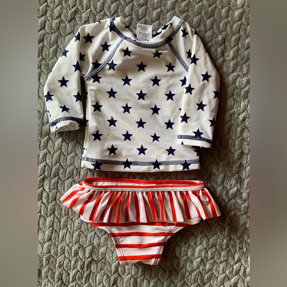 🇺🇸Fourth of July Flag 2-Piece Bathing Suit from Starting Put in 3-6M